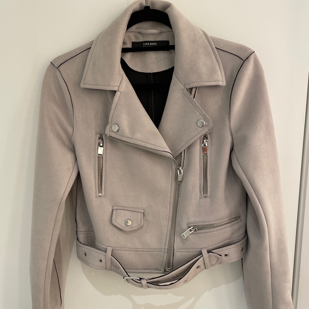 Zara Faux Suede Moto Jacket
